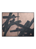 Libra Interiors Impasto Brushstrokes framed canvas set, imported from the UK
