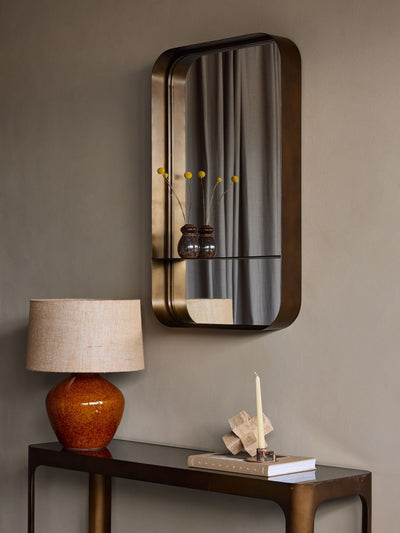 Next Libra Interiors Santa Monica Smoked Gold Effect Wall Mirror Medium- Buy online at McGrocer