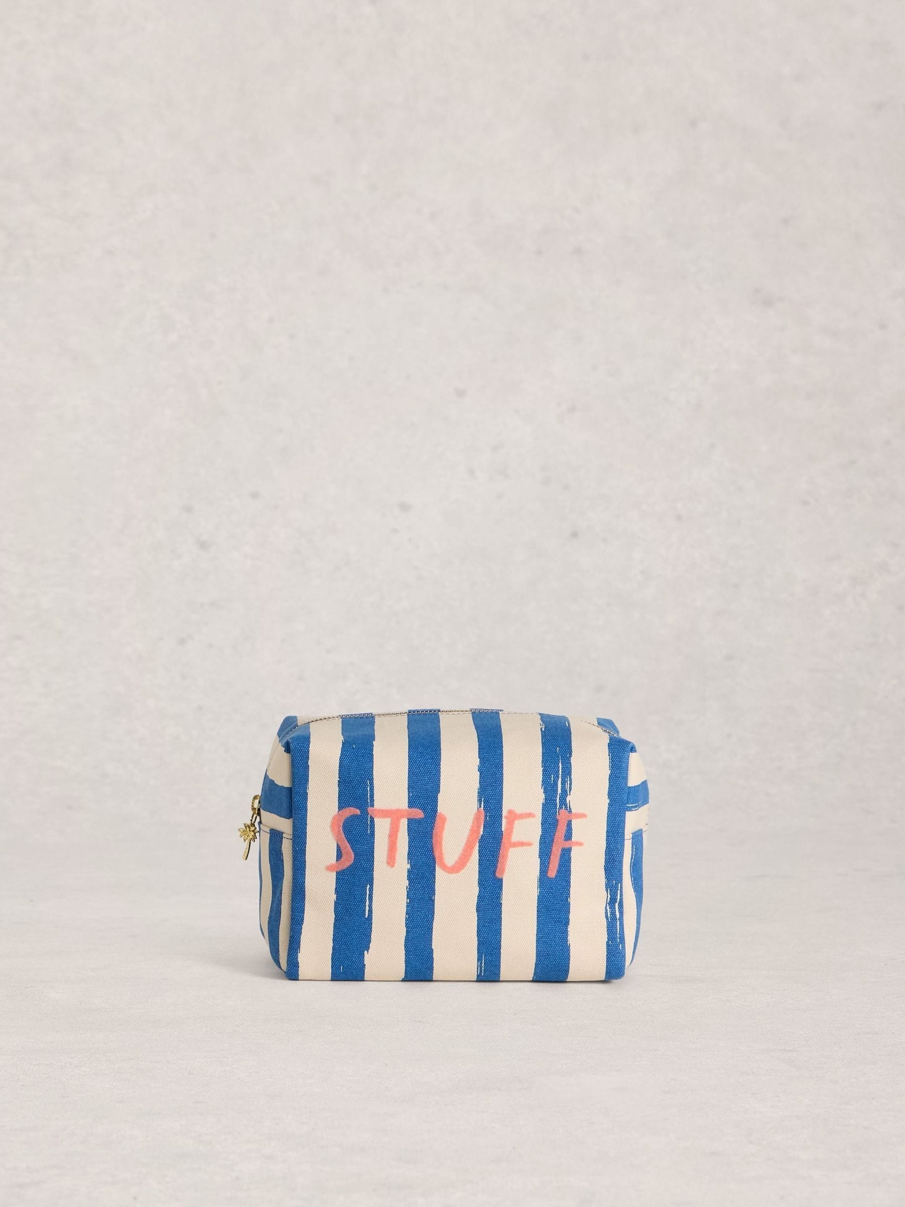 White Stuff Blue Canvas Washbag, imported from the UK