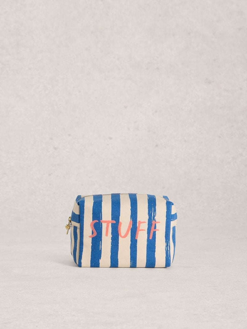 White Stuff Blue Canvas Washbag, imported from the UK