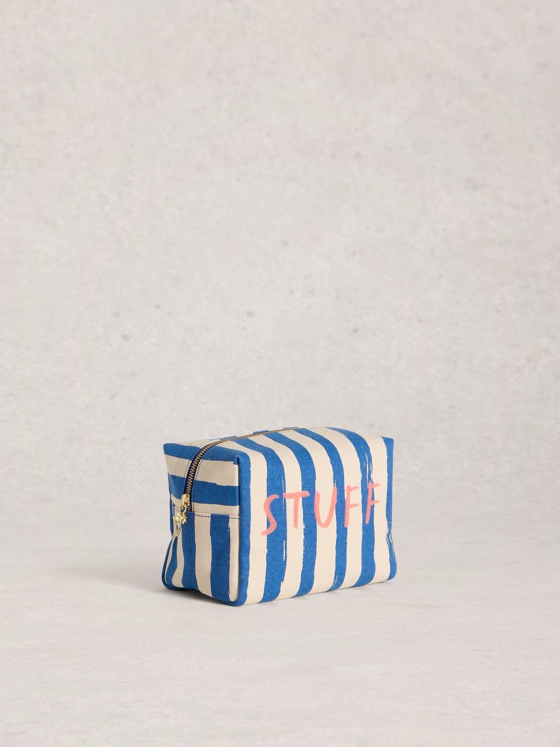 White Stuff Blue Canvas Washbag, imported from the UK