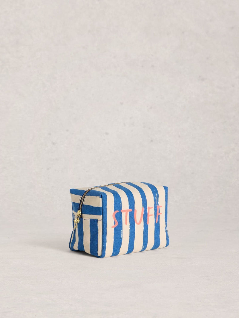 White Stuff Blue Canvas Washbag, imported from the UK