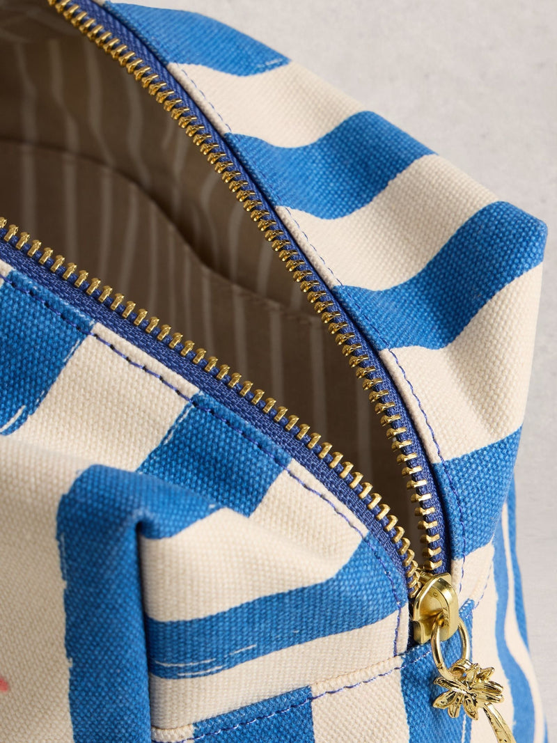 White Stuff Blue Canvas Washbag, imported from the UK