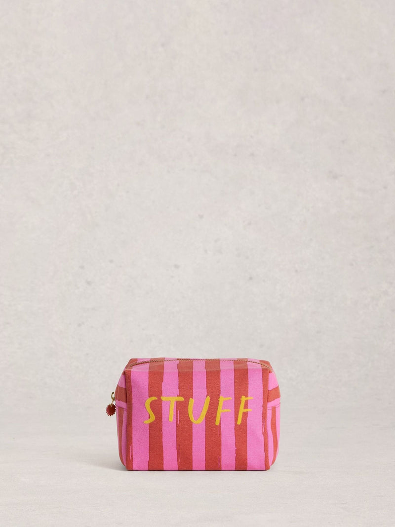White Stuff Blue Canvas Washbag, imported from the UK
