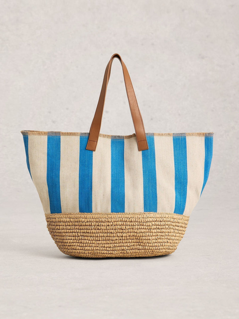 White Stuff Blue Mia tote bag with nautical stripes, UK version
