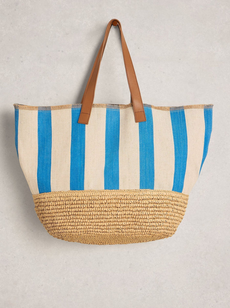 White Stuff Blue Mia tote bag with nautical stripes, UK version