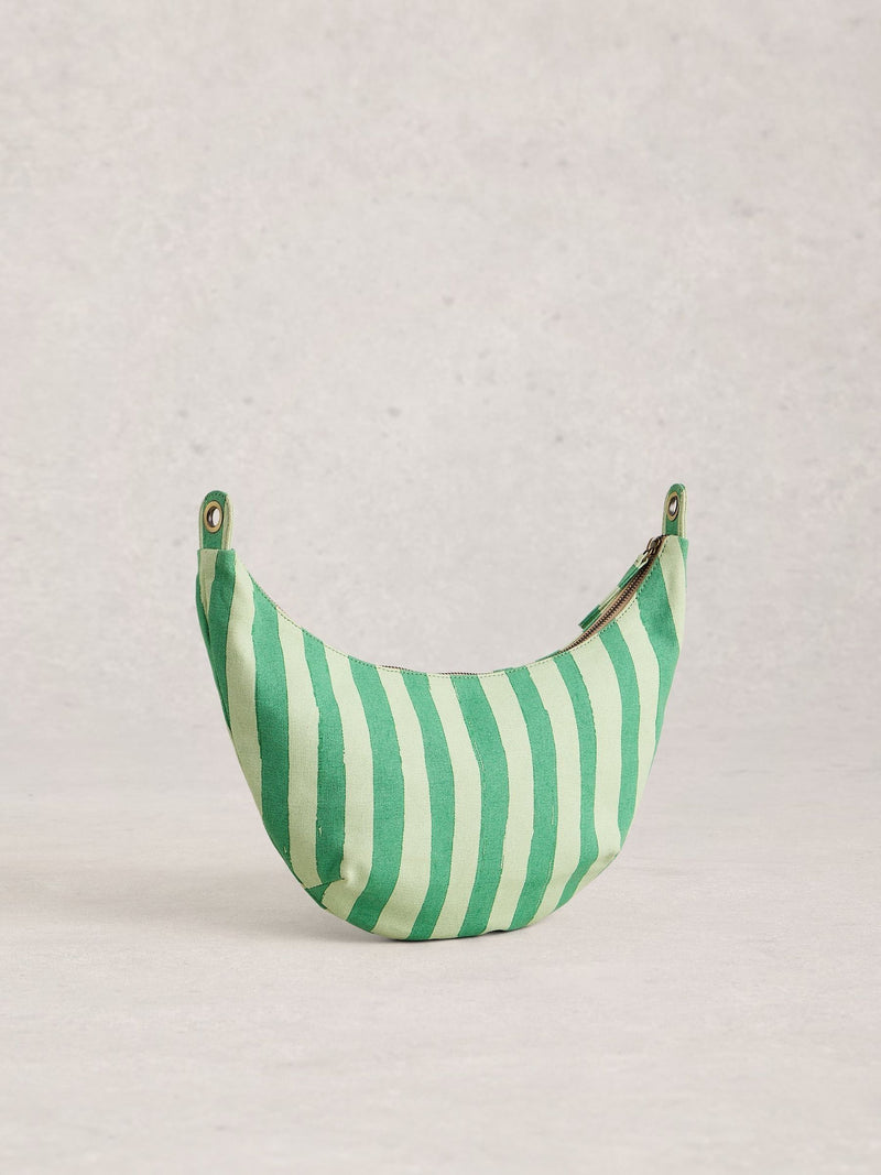 White Stuff canvas cross-body bag green white - British product