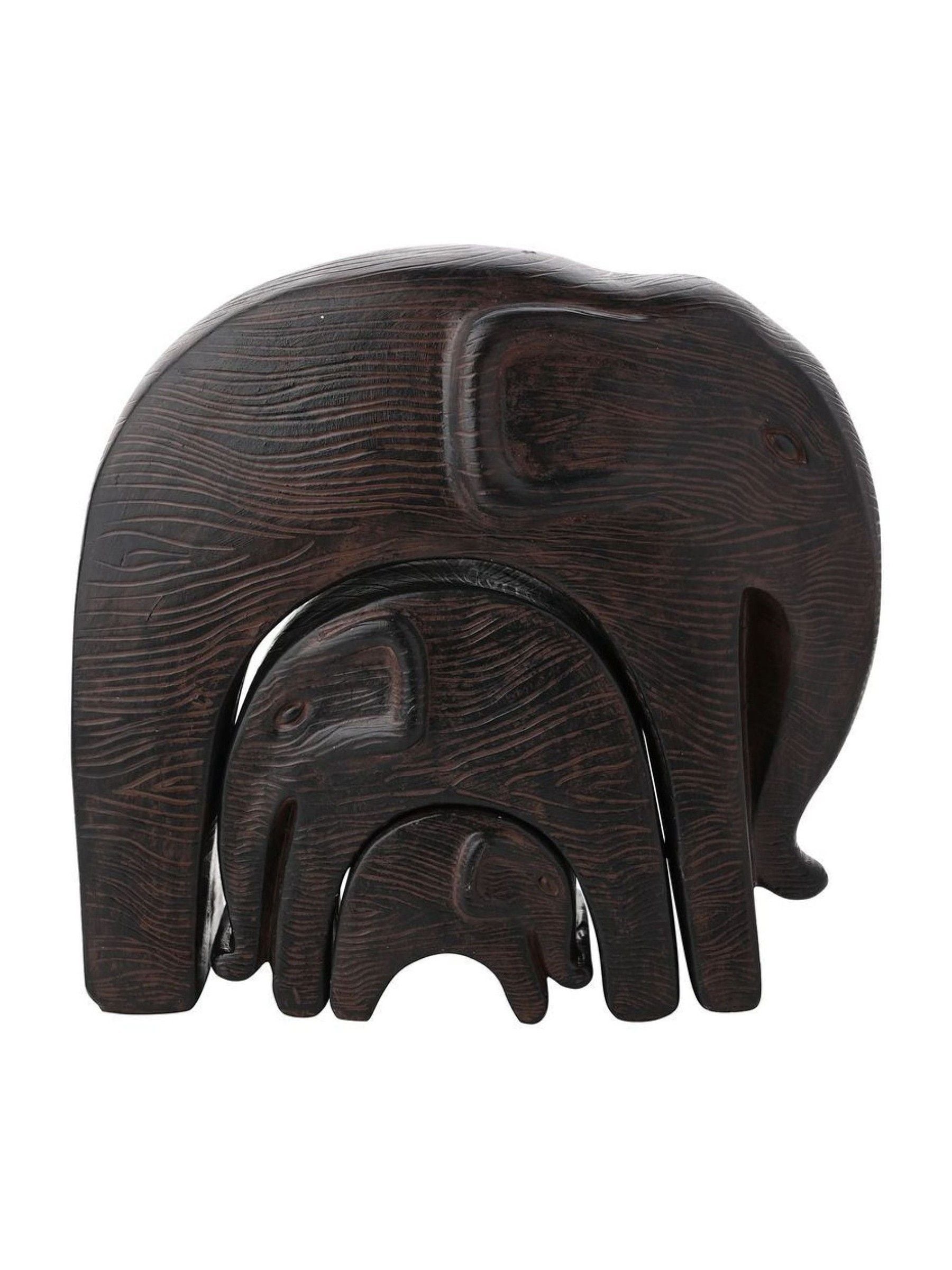 Widdop dark brown nesting elephants set of 3, UK version
