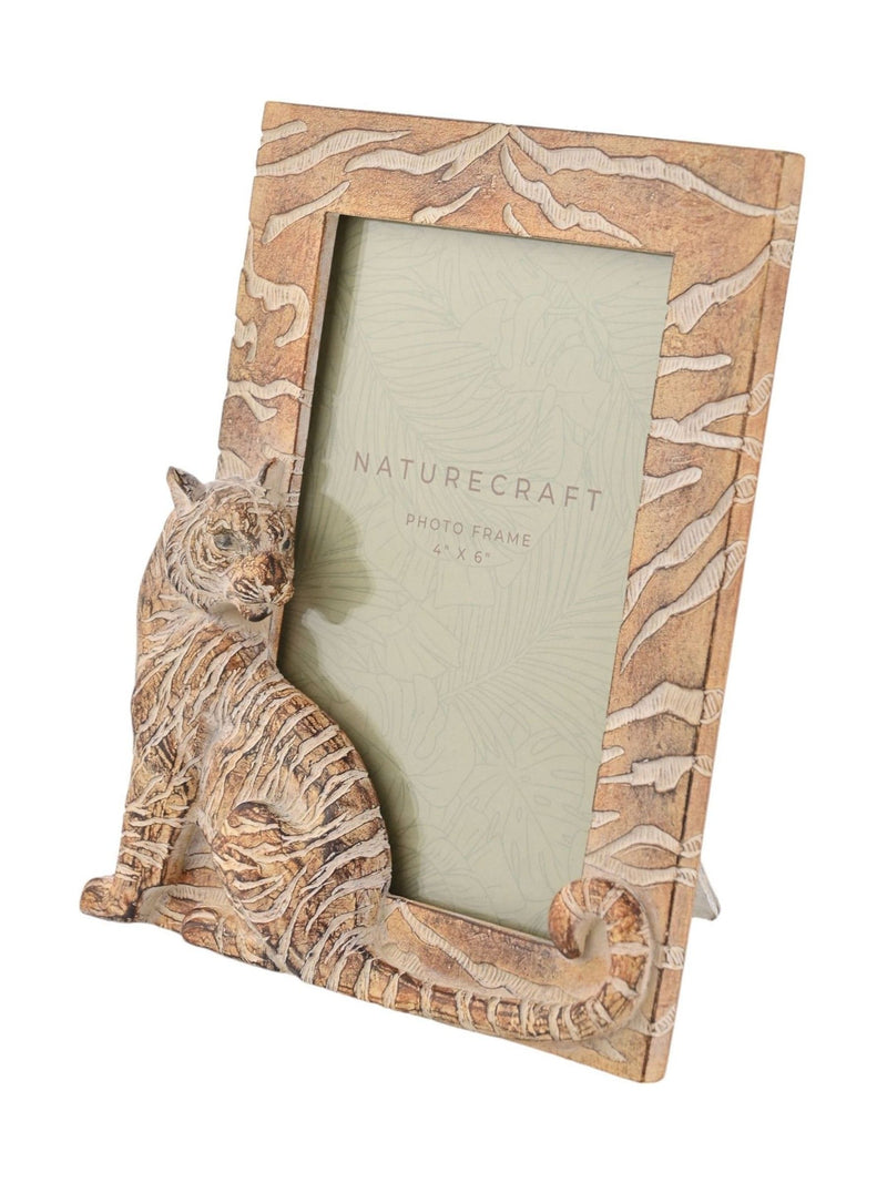 Widdop brown wood effect tiger photo frame - British product