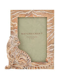Widdop brown wood effect tiger photo frame - British product