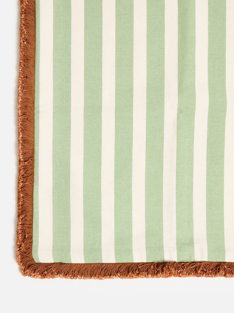 Oliver Bonas cushion cover green Issey striped 45cm, imported from the UK