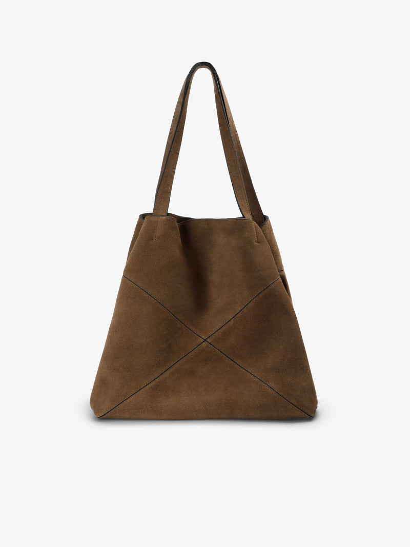 Scalpers brown suede-effect shoulder bag (British brand)