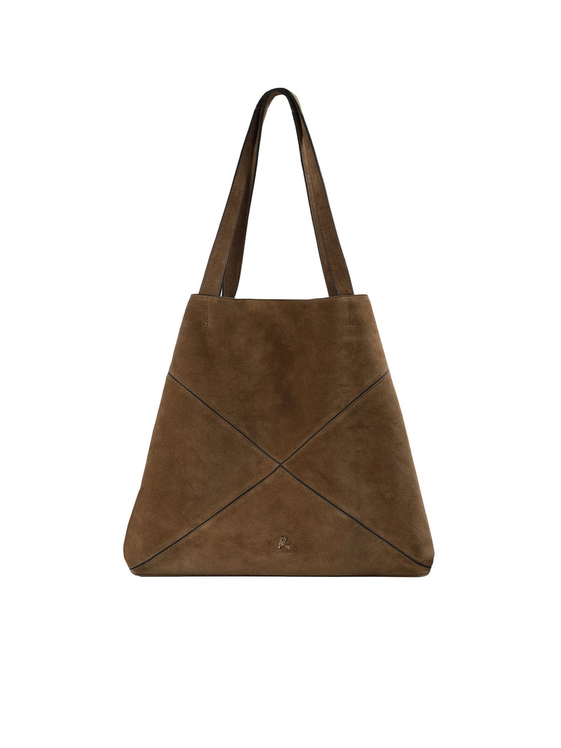 Scalpers brown suede-effect shoulder bag (British brand)