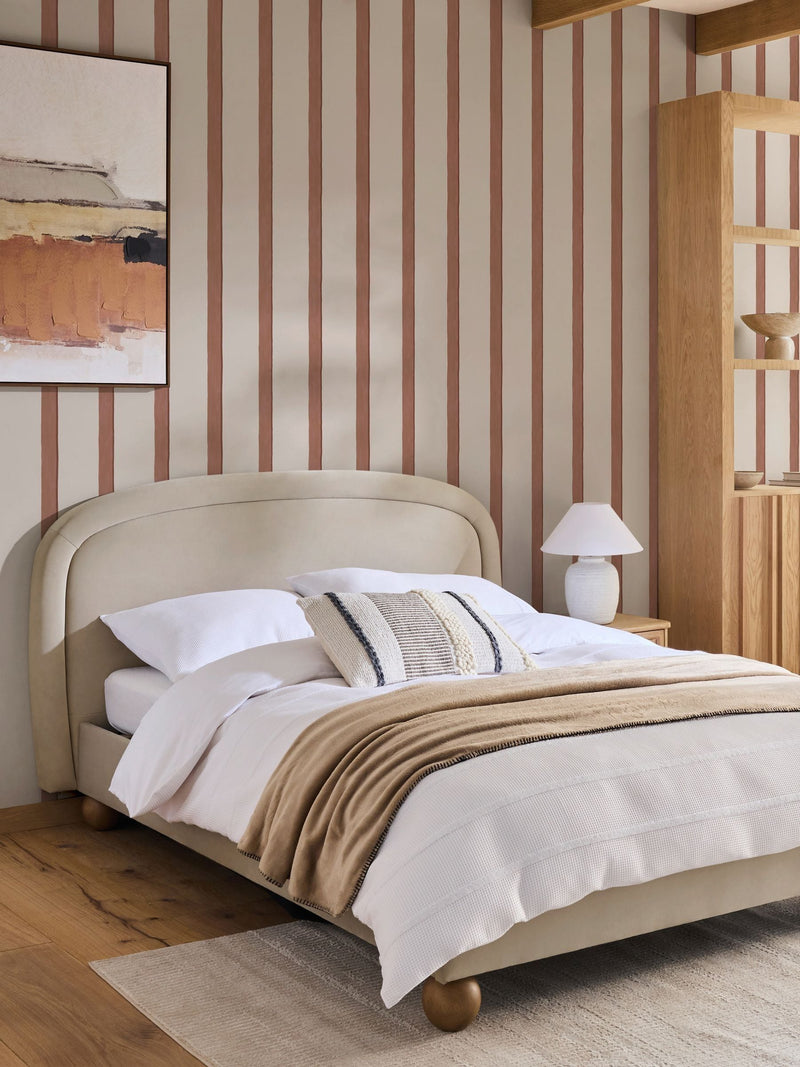 Rust Painted Stripe wallpaper sample A4, imported from the UK
