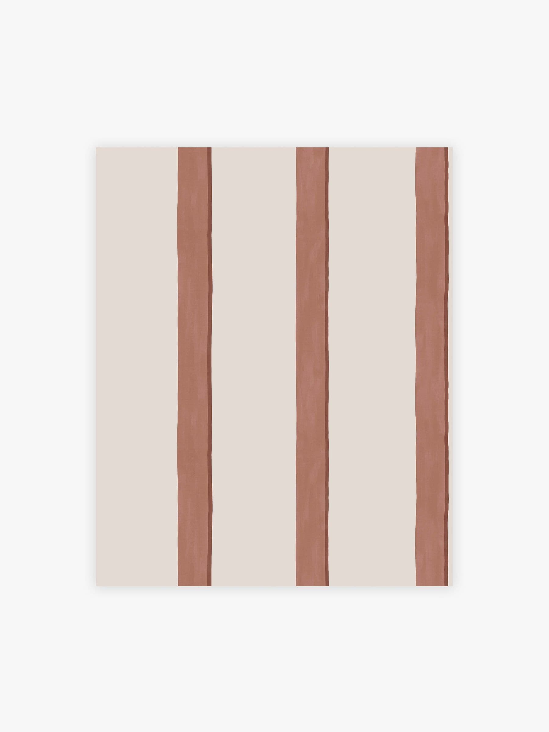 Rust Painted Stripe wallpaper sample A4, imported from the UK