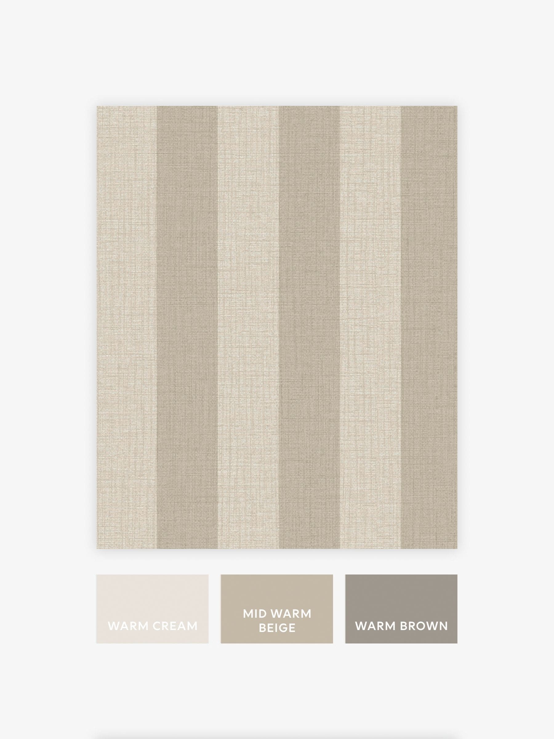 Wallpaper sample Warm Linen Stripe A4, imported from the UK