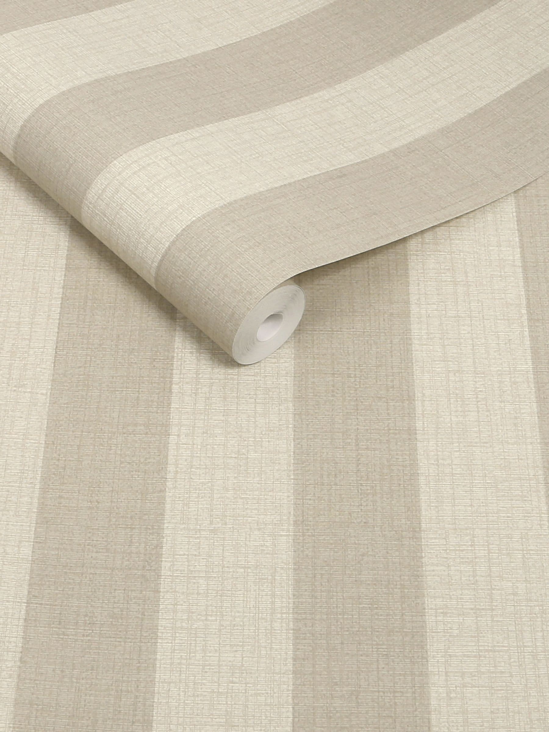 Wallpaper sample Warm Linen Stripe A4, imported from the UK