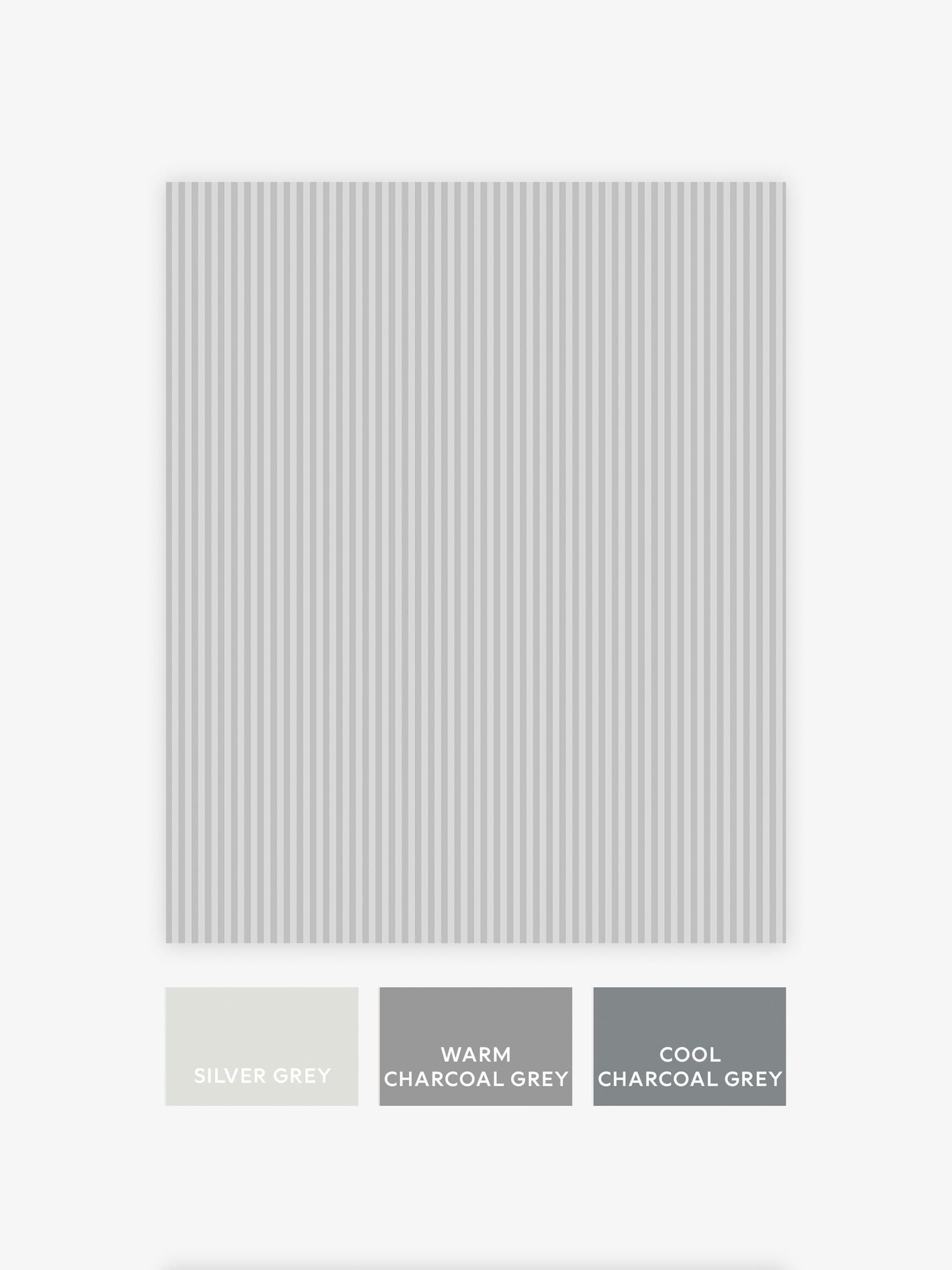 Soft Grey Ticking Stripe wallpaper sample A4 (British brand)