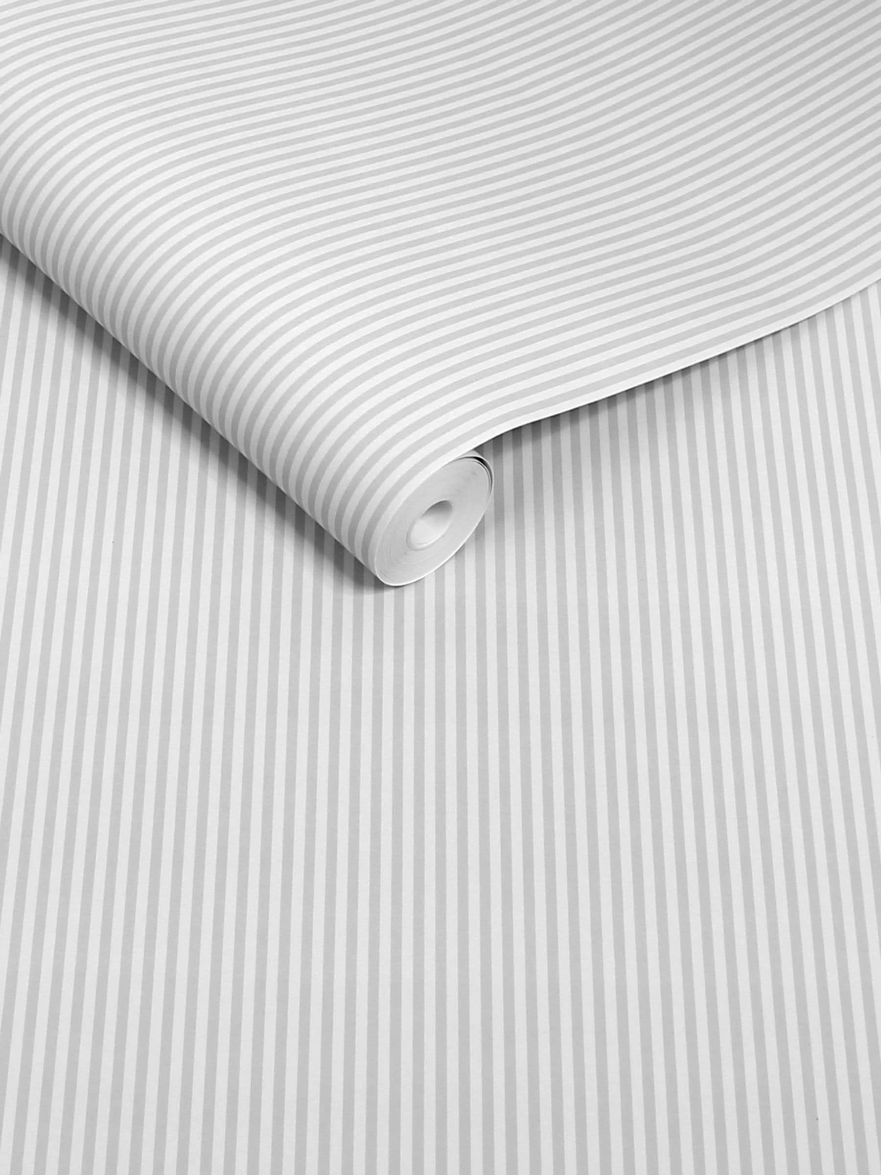 Soft Grey Ticking Stripe wallpaper sample A4 (British brand)
