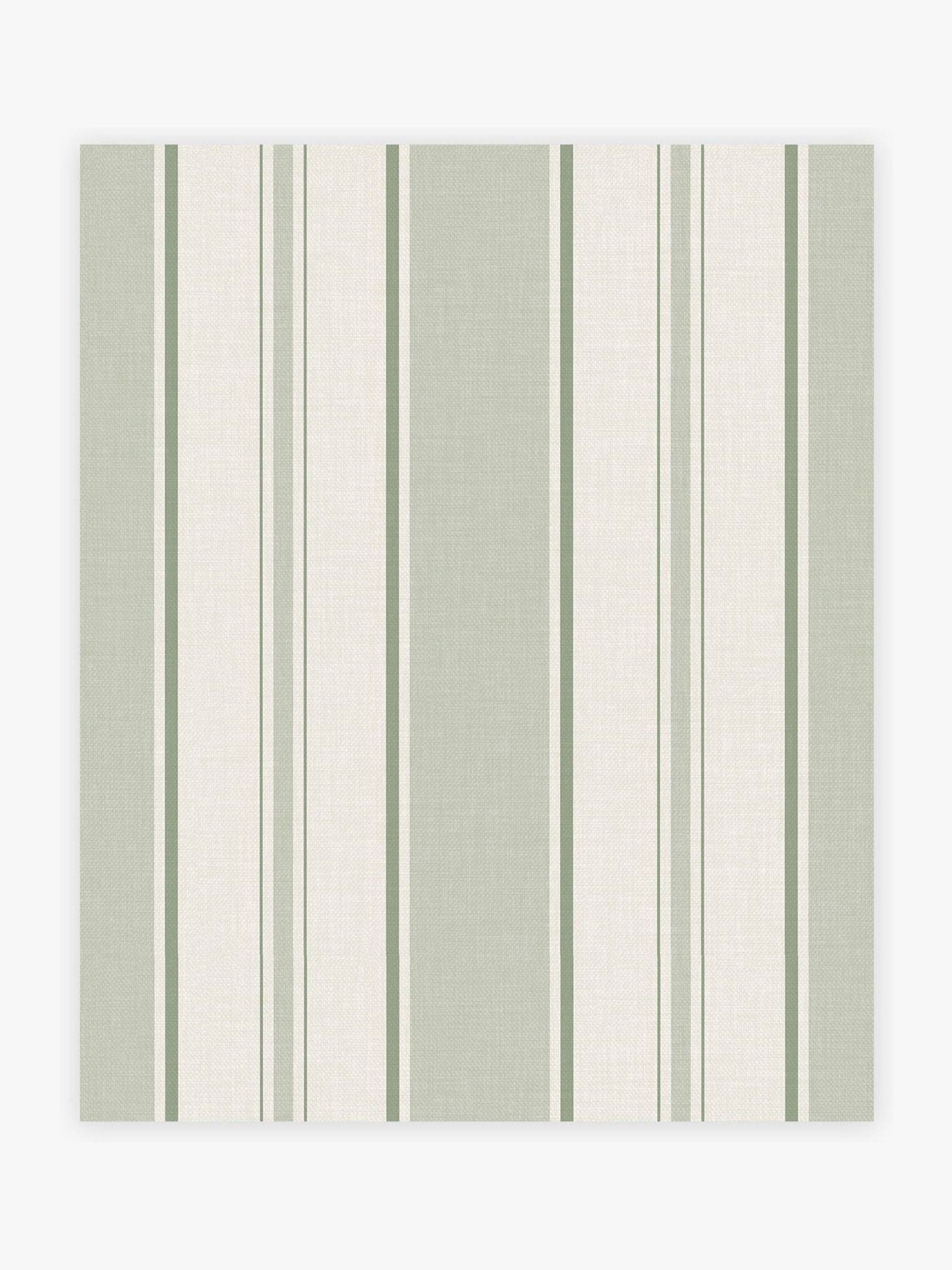Sage Bold Country Stripe A4 Wallpaper Sample