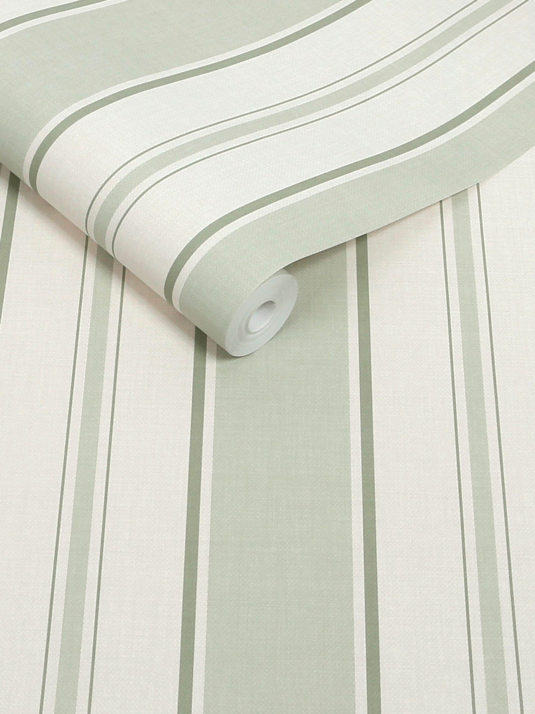 Sage Bold Country Stripe A4 Wallpaper Sample