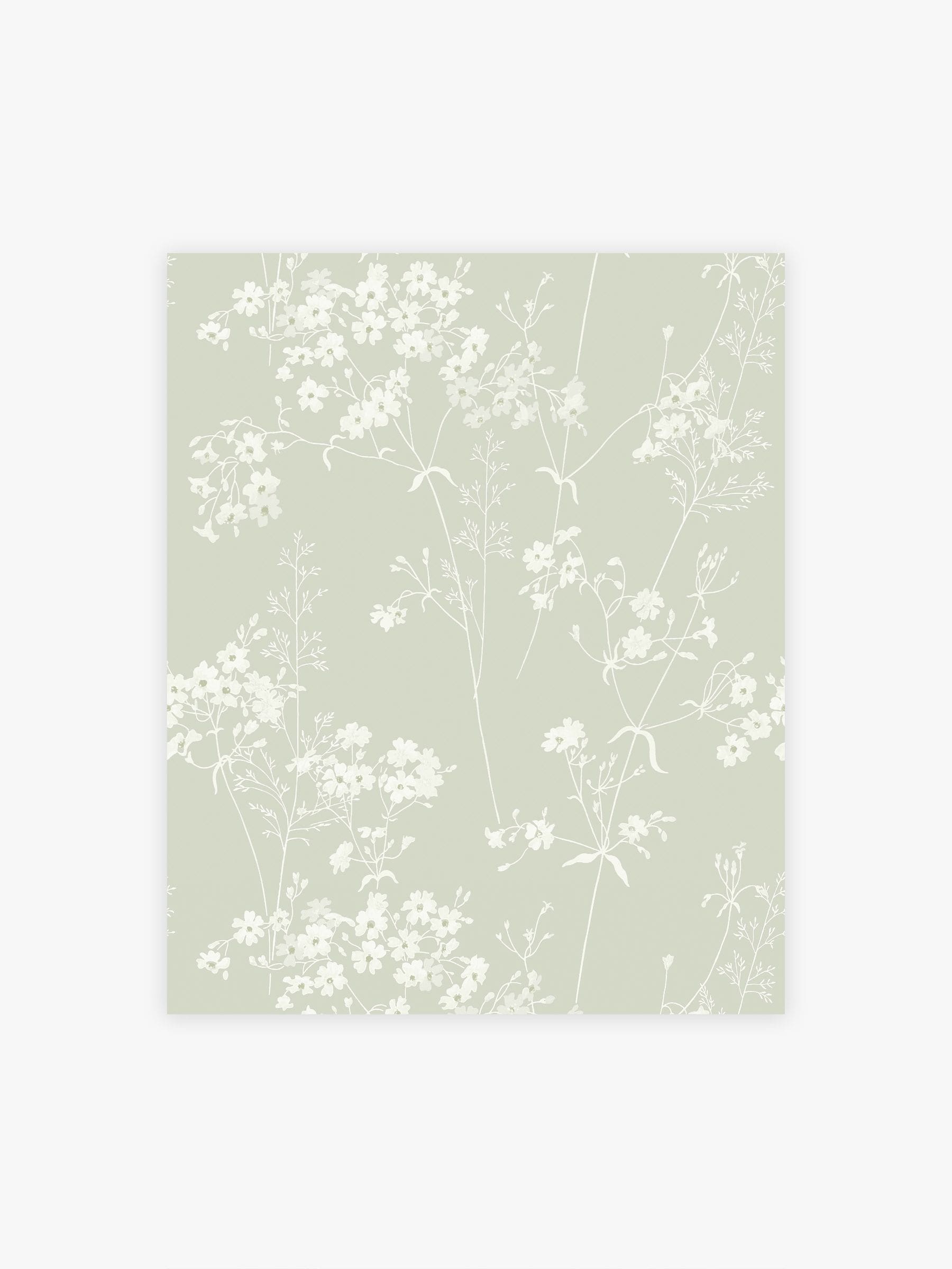 Sage Country Leaves wallpaper sample A4, imported from the UK