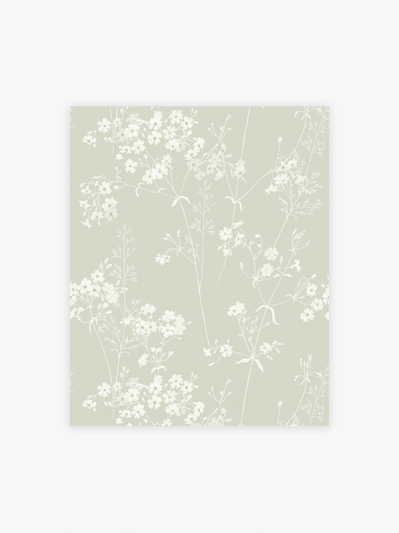 Sage Country Leaves wallpaper sample A4, imported from the UK
