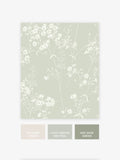 Sage Country Leaves wallpaper sample A4, imported from the UK