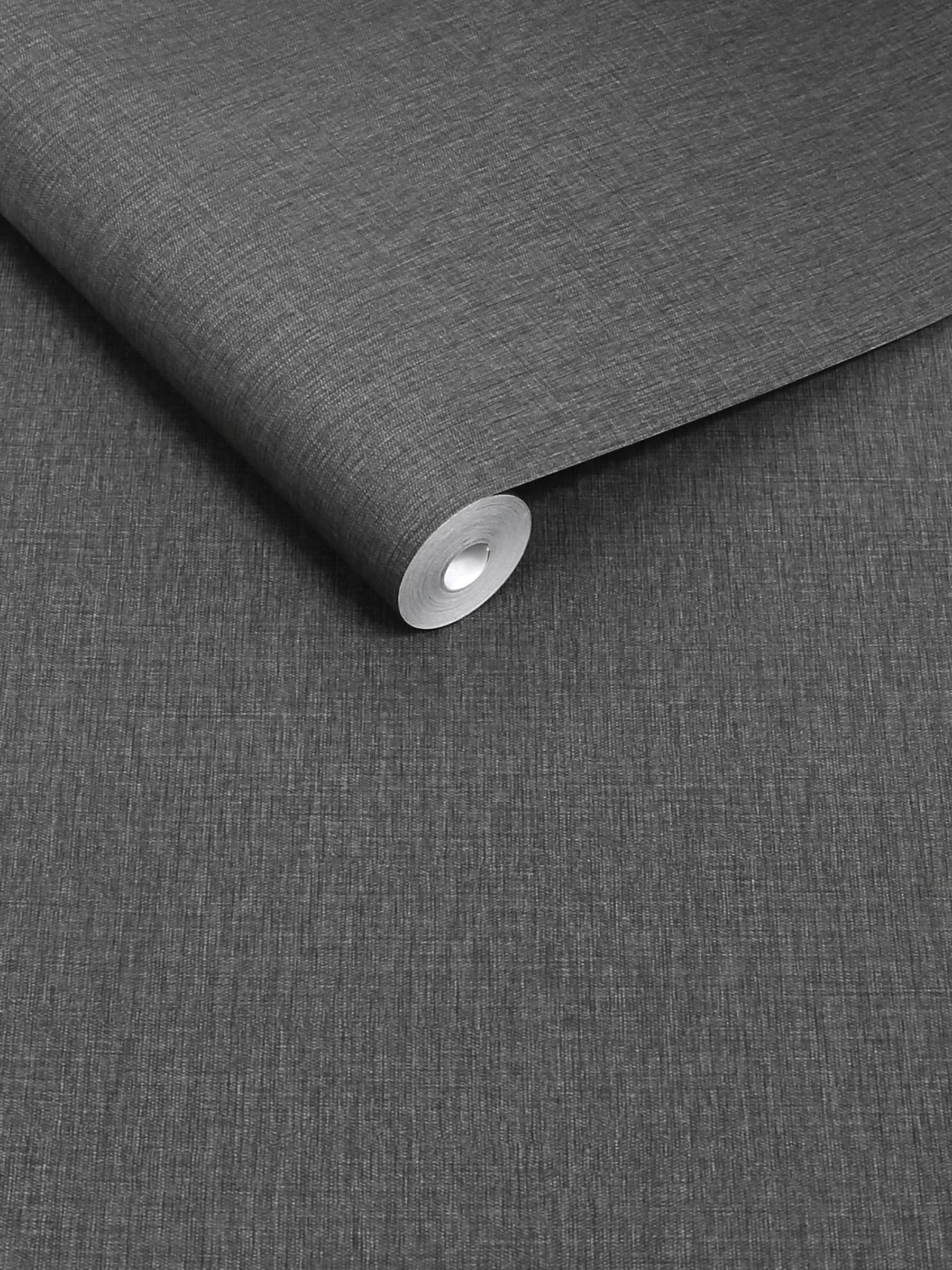 Charcoal linen look wallpaper sample A4 - British product