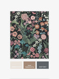 Night Botanical Floral wallpaper sample A4 (British brand)