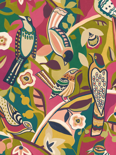 Next Ohpopsi Berry Leaf Forest Chorus Wallpaper A4 Sample- Buy online at McGrocer