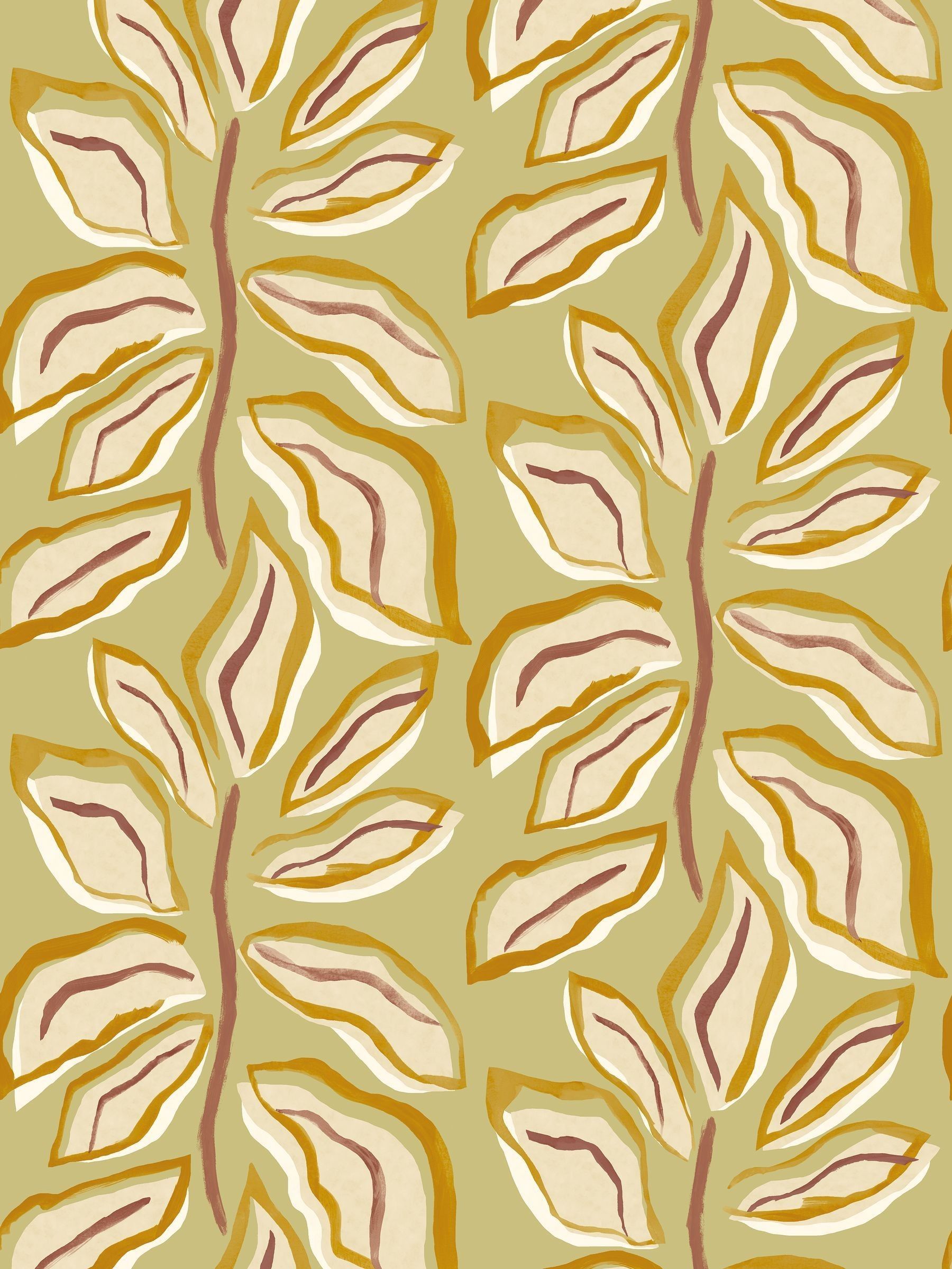 Ohpopsi Olive Glow Foli Wallpaper A4 Sample