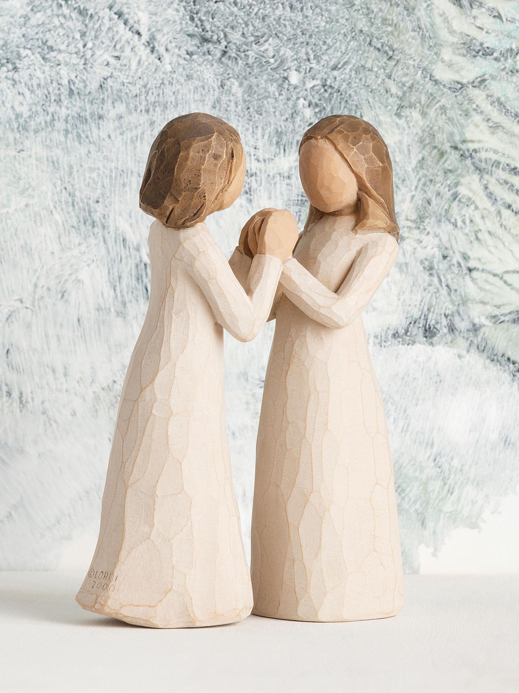Willow Tree sisters figurine off white cast stone (British brand)