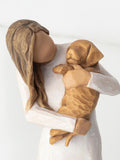Willow Tree golden dog figurine off white, imported from the UK
