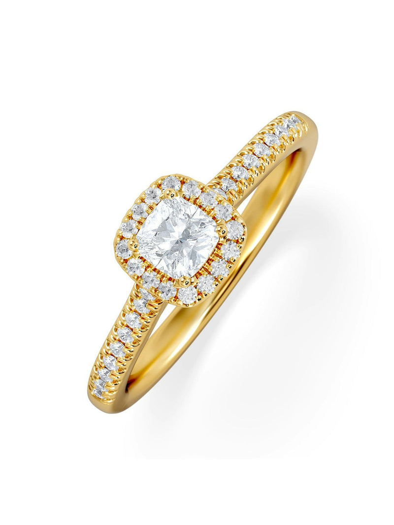 Diamond Store Lumia cushion cut halo ring 0.50ct (British brand)