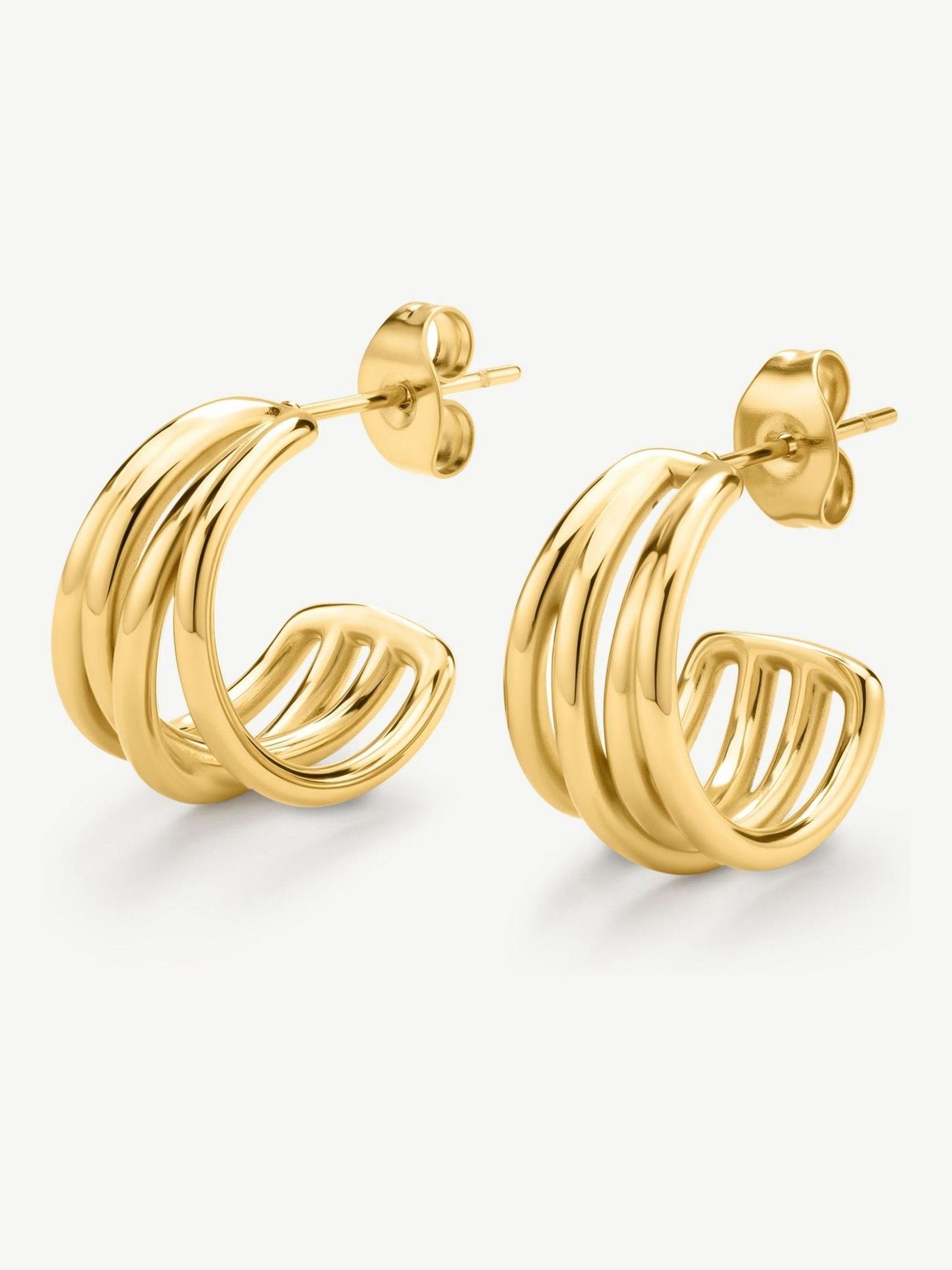 D.LOUISE gold tone waterproof mini hoops earrings - British product