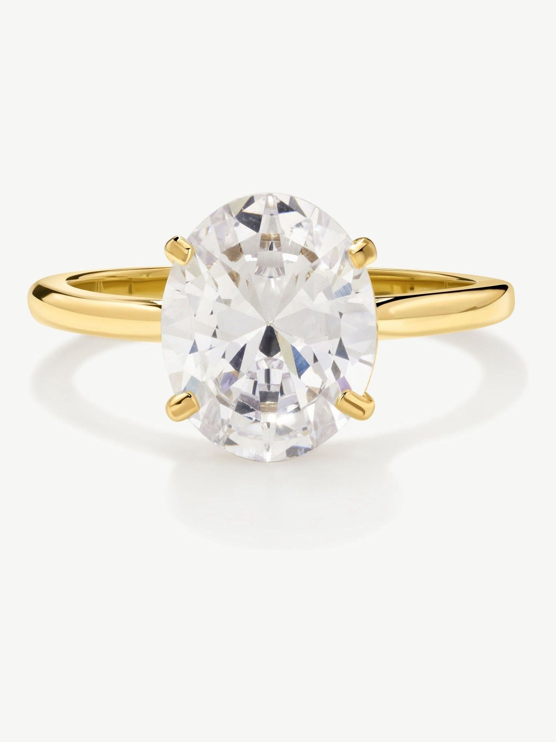D.LOUISE gold tone oval solitaire travel ring, imported from the UK