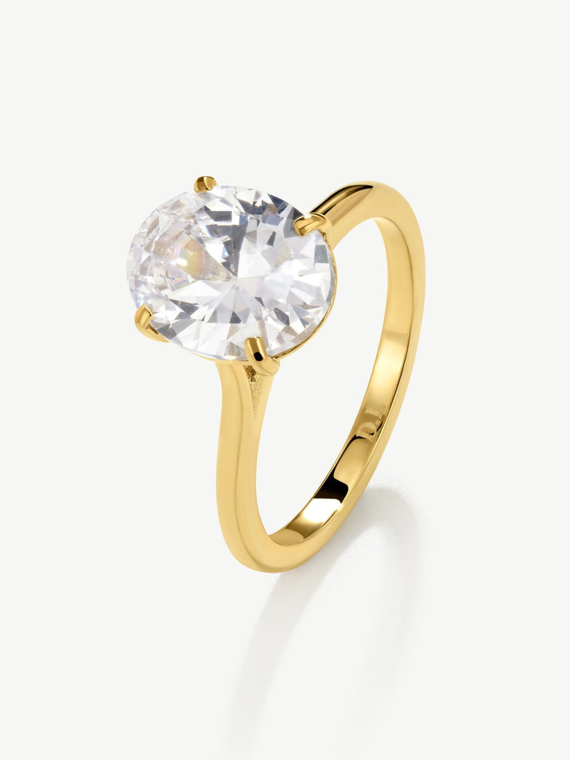 D.LOUISE gold tone oval solitaire travel ring, imported from the UK
