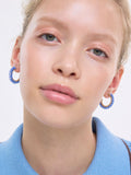 Oliver Bonas blue beaded hoop earrings gold tone, imported from the UK