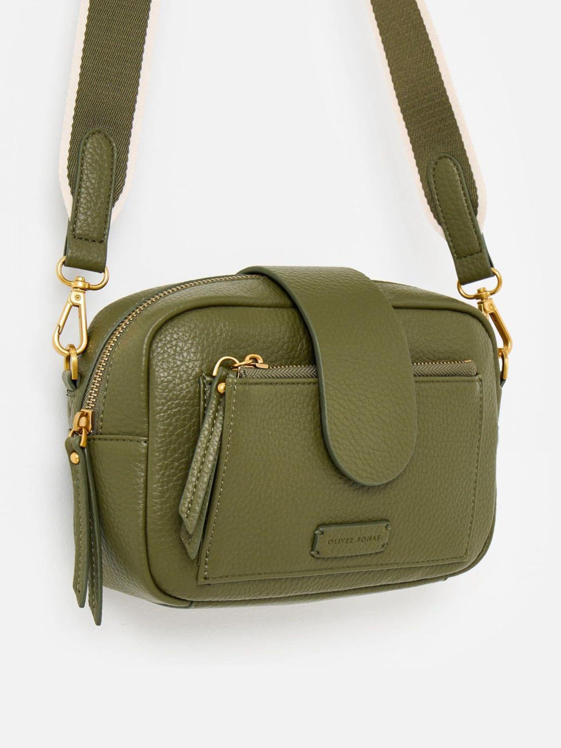 Oliver Bonas Charlee khaki green crossbody bag - British product