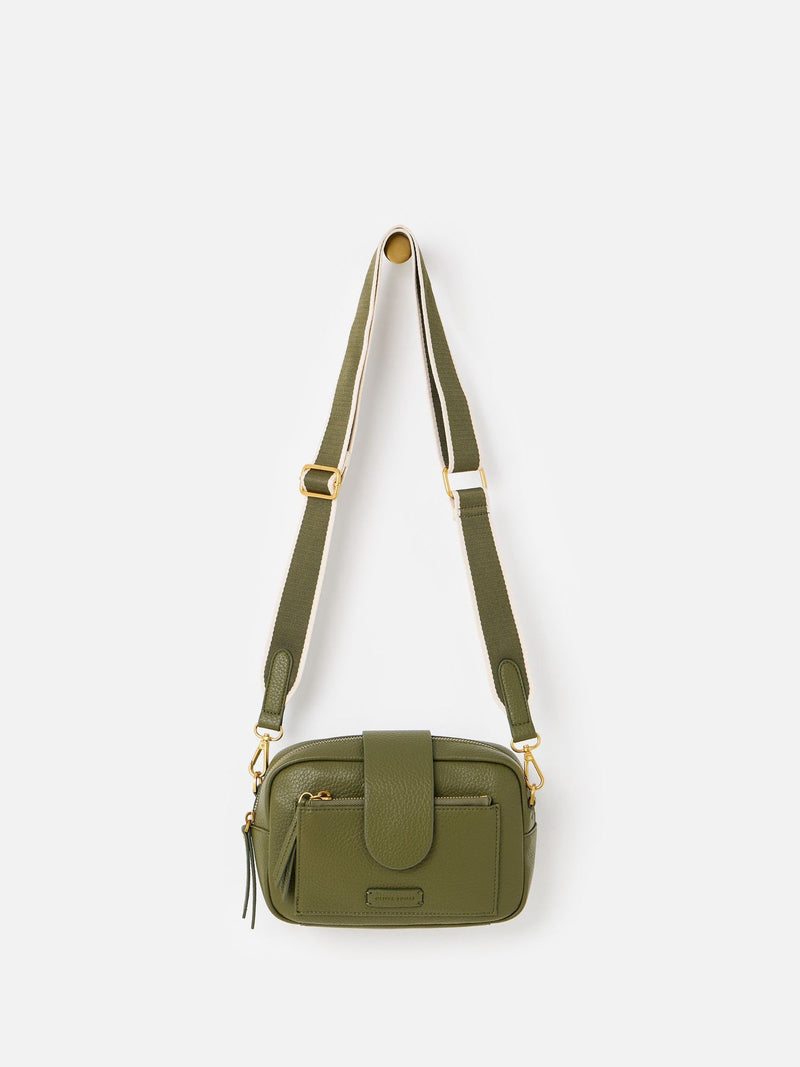 Oliver Bonas Charlee khaki green crossbody bag - British product