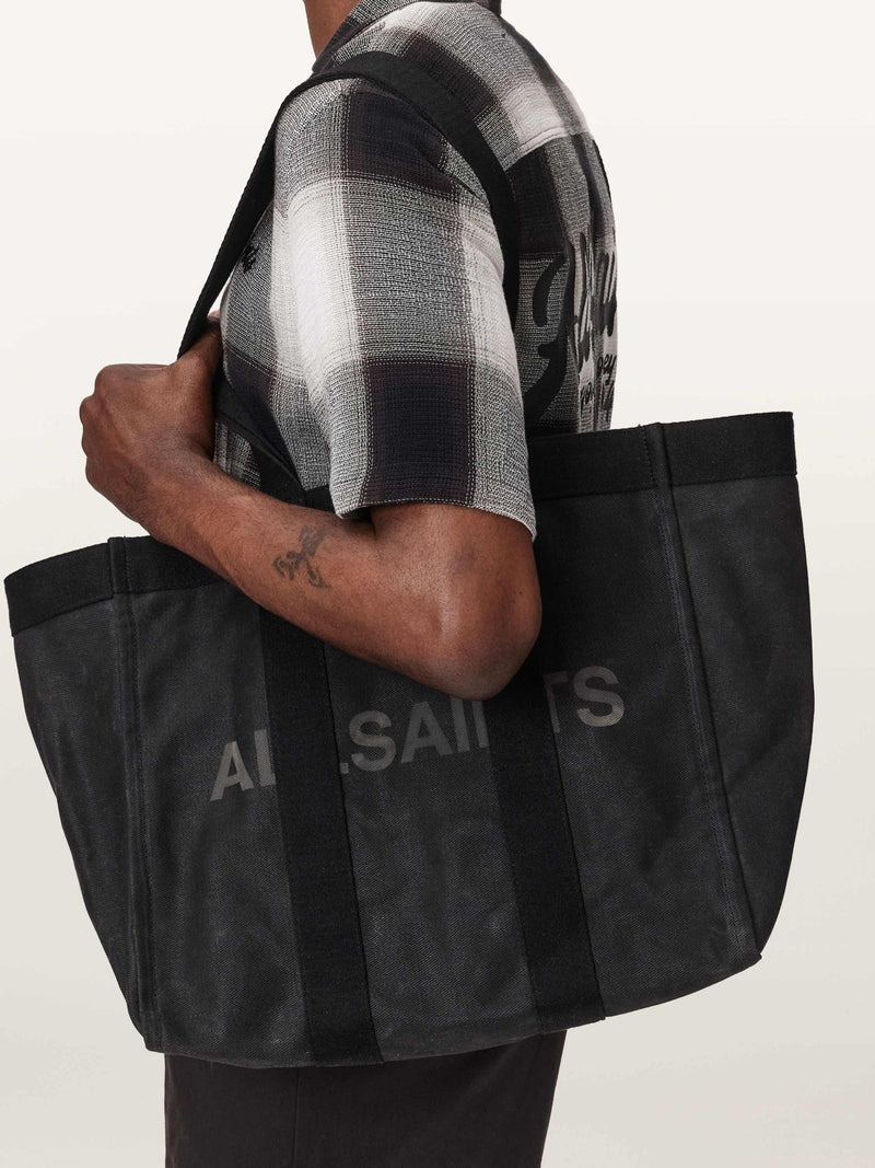AllSaints black Layo canvas tote bag - British product