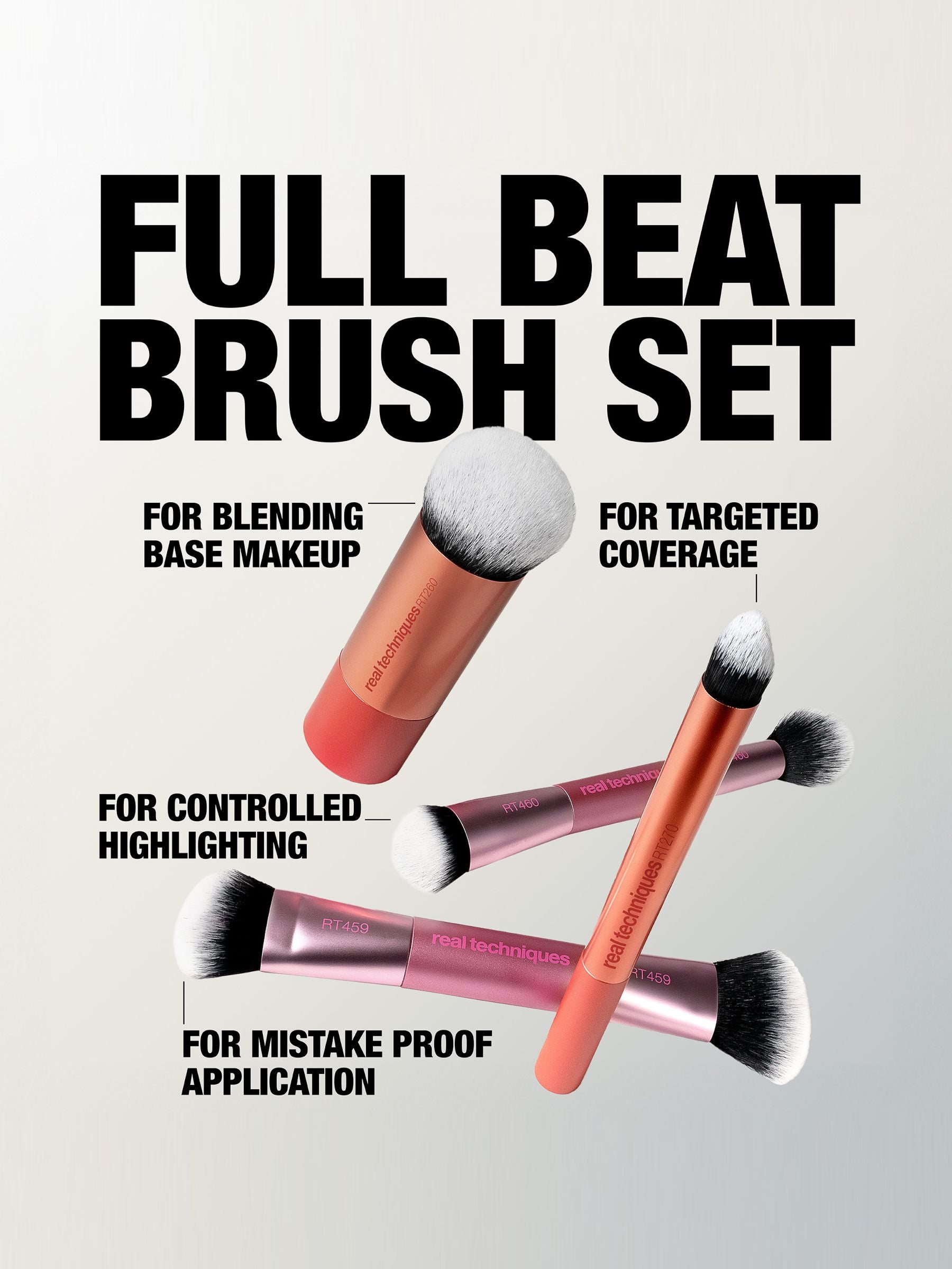 Real Techniques Full Beat 4-piece brush set, UK version