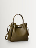 Tory Burch Green Romy Pebbled Bucket Bag