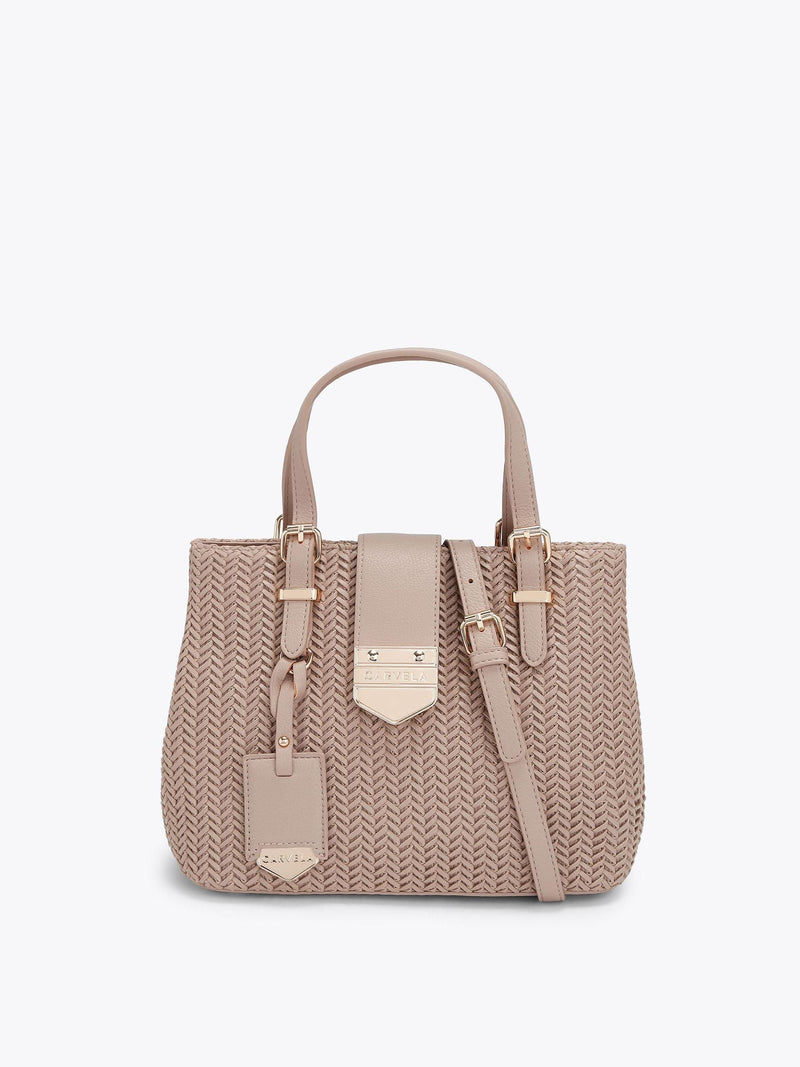 Carvela Cream Maria Mini Weave Tote Bag