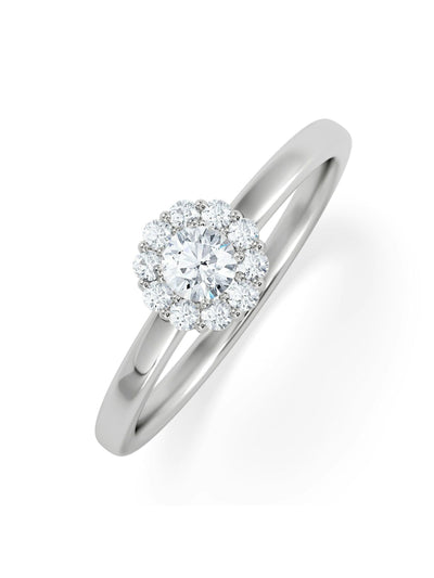 Next The Diamond Store Fleur 0.30ct Lab Diamond Halo Ring in Sterling Silver- Buy online at McGrocer
