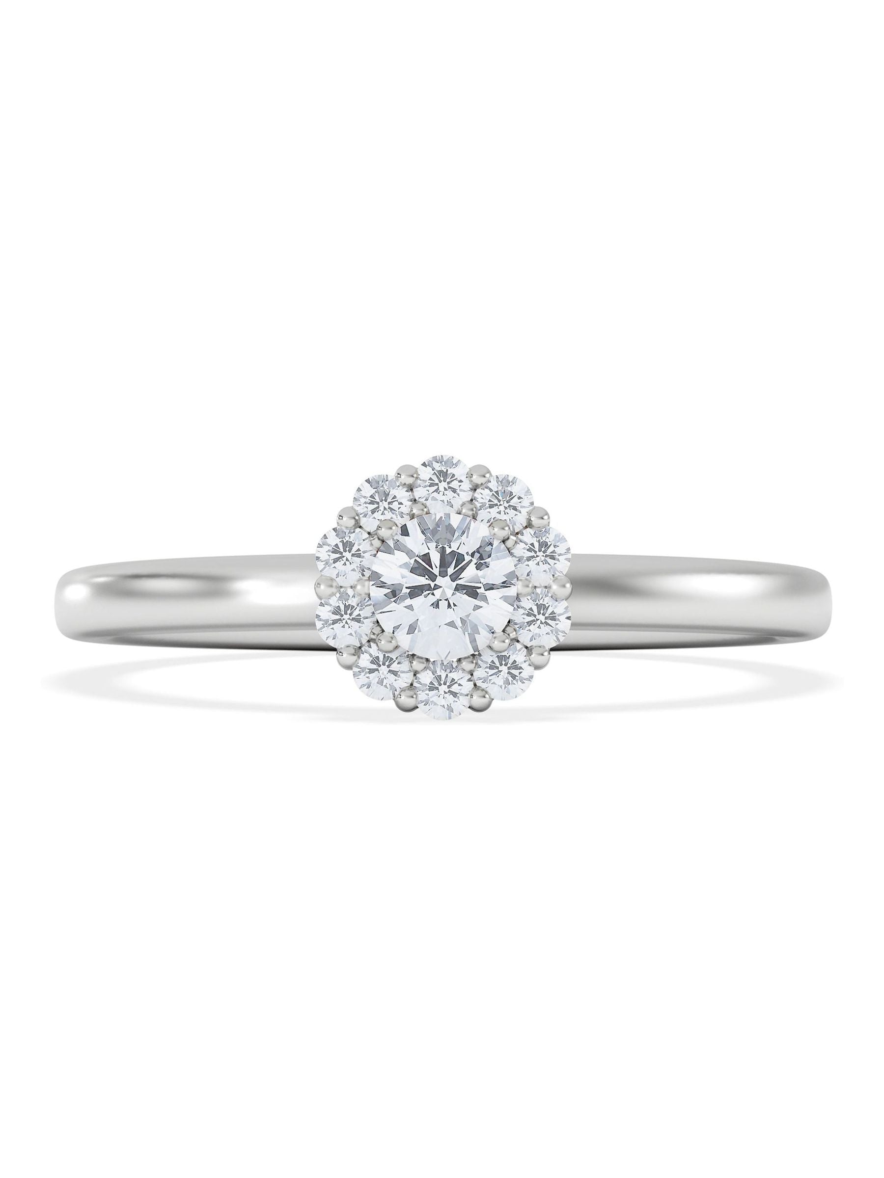 The Diamond Store 0.30ct lab diamond halo ring, imported from the UK