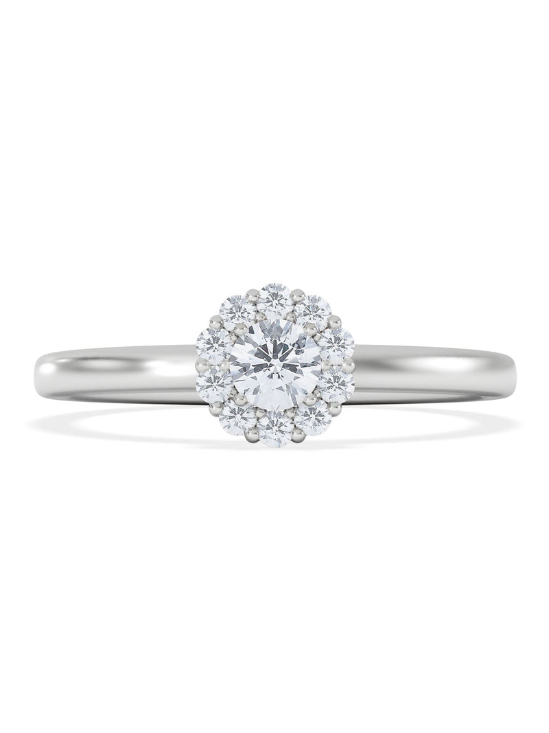 The Diamond Store 0.30ct lab diamond halo ring, imported from the UK