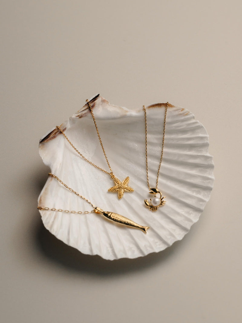 Orelia London gold tone textured fish charm necklace - British product