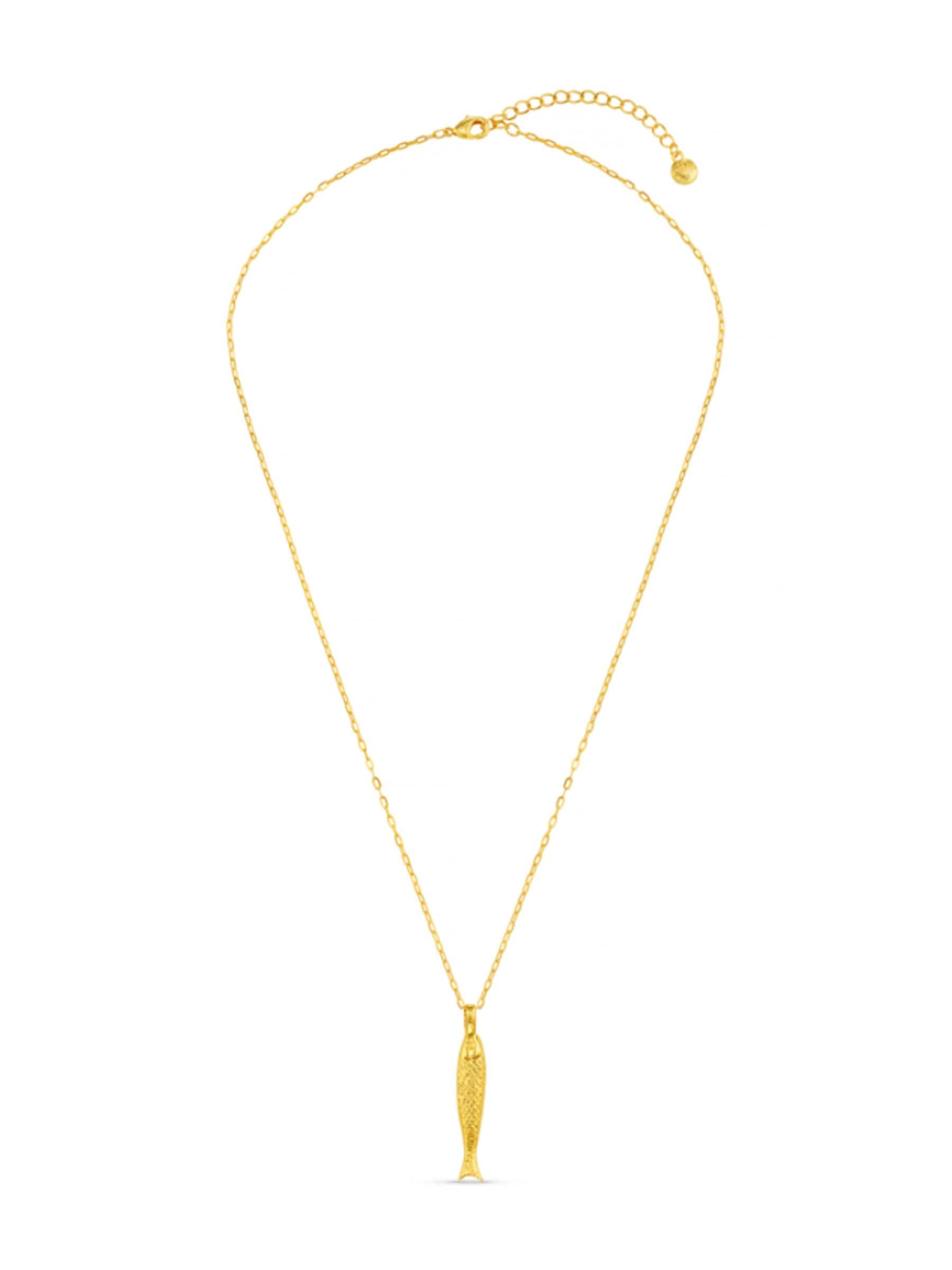 Orelia London gold tone textured fish charm necklace - British product